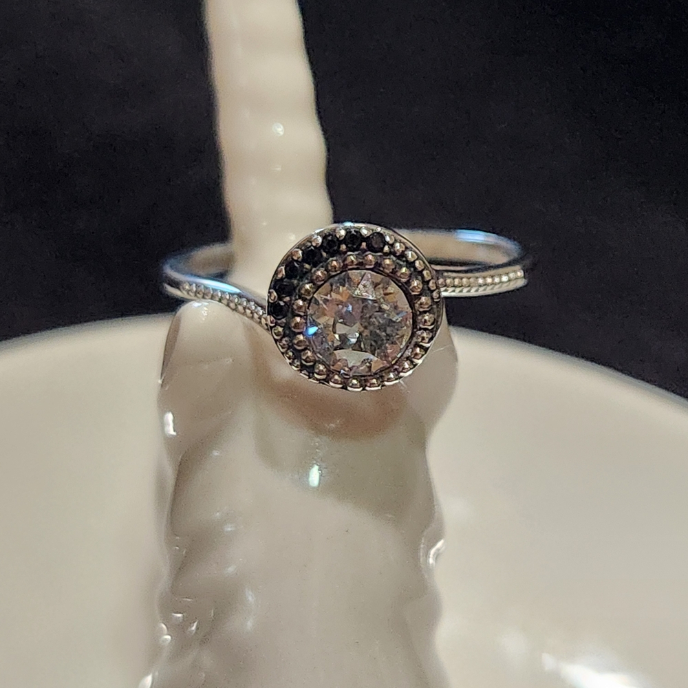 Elegant Silver Halo Ring